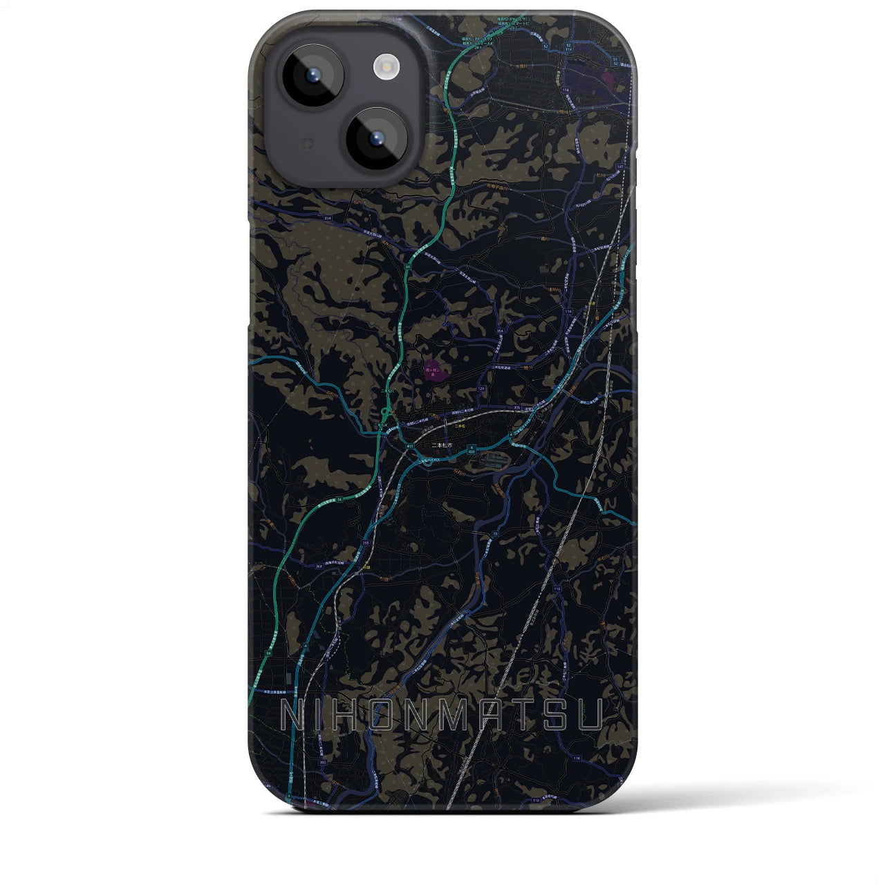 【二本松(福島県)】地図柄iPhoneケース(バックカバータイプ)