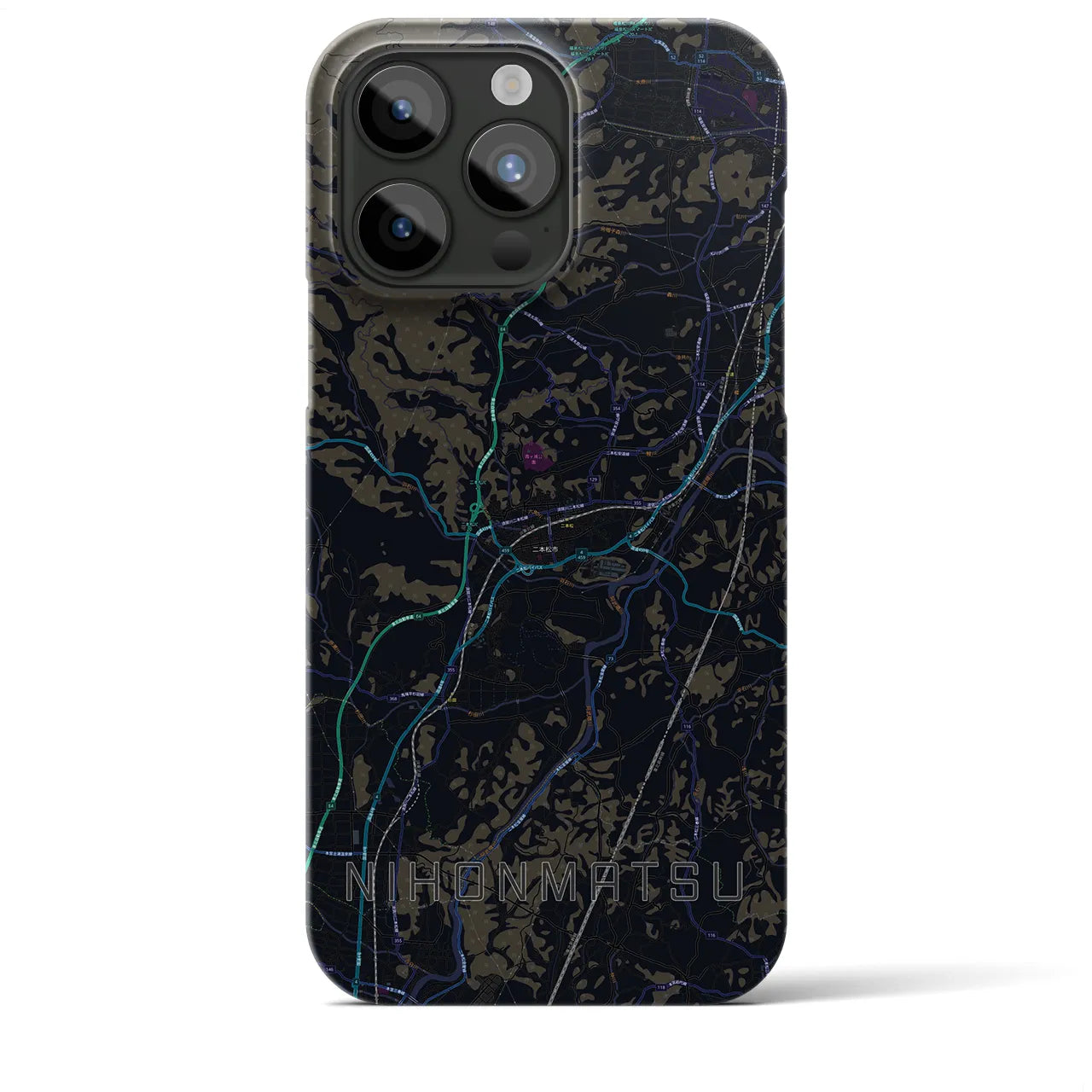 【二本松(福島県)】地図柄iPhoneケース(バックカバータイプ)