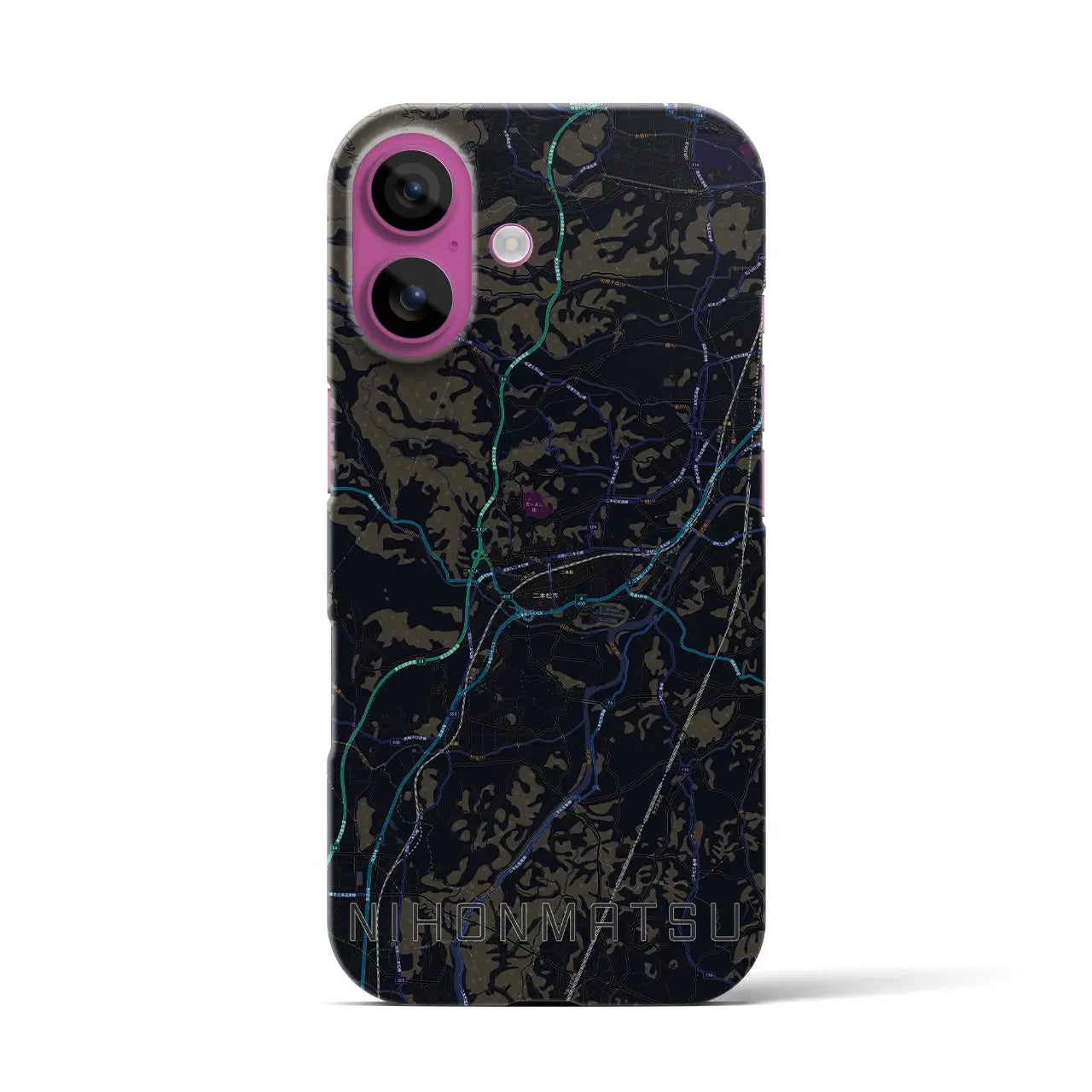 【二本松(福島県)】地図柄iPhoneケース(バックカバータイプ)