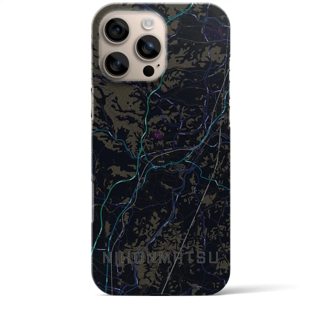 【二本松(福島県)】地図柄iPhoneケース(バックカバータイプ)