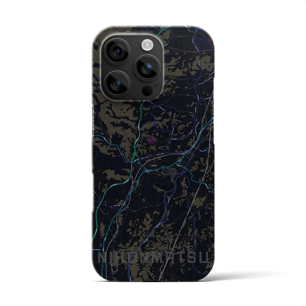 【二本松(福島県)】地図柄iPhoneケース(バックカバータイプ)