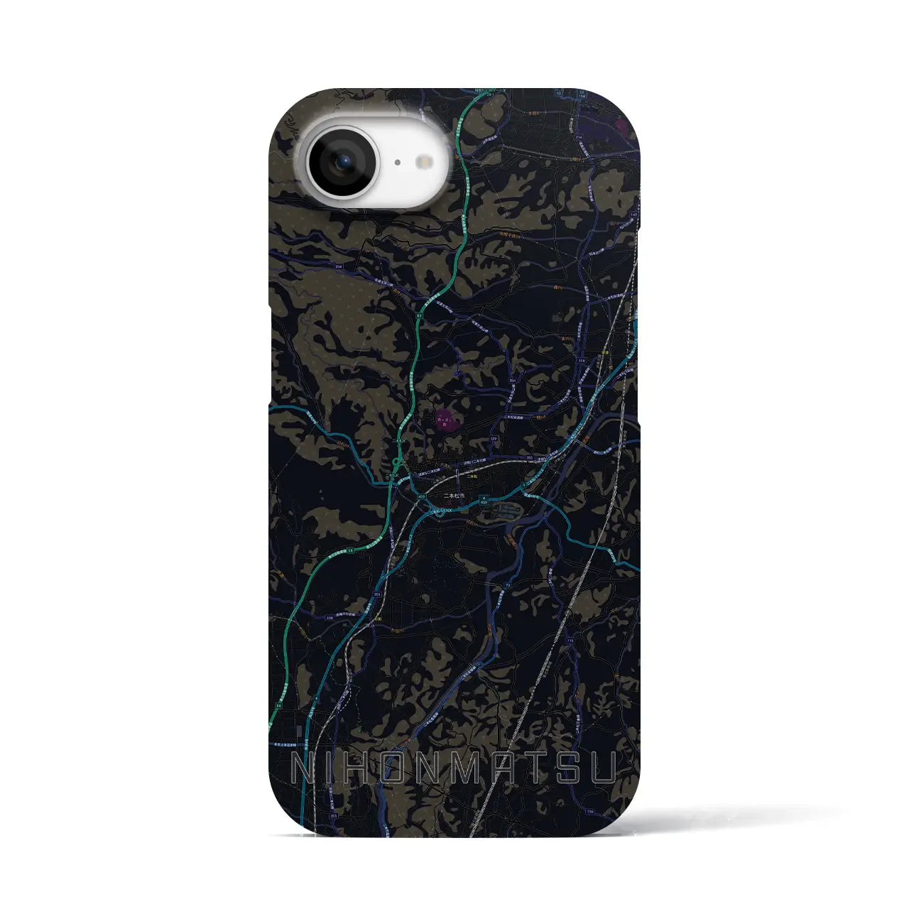 【二本松(福島県)】地図柄iPhoneケース(バックカバータイプ)