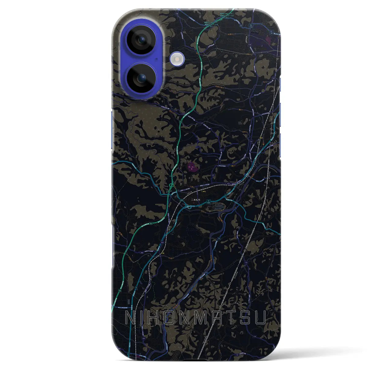 【二本松(福島県)】地図柄iPhoneケース(バックカバータイプ)