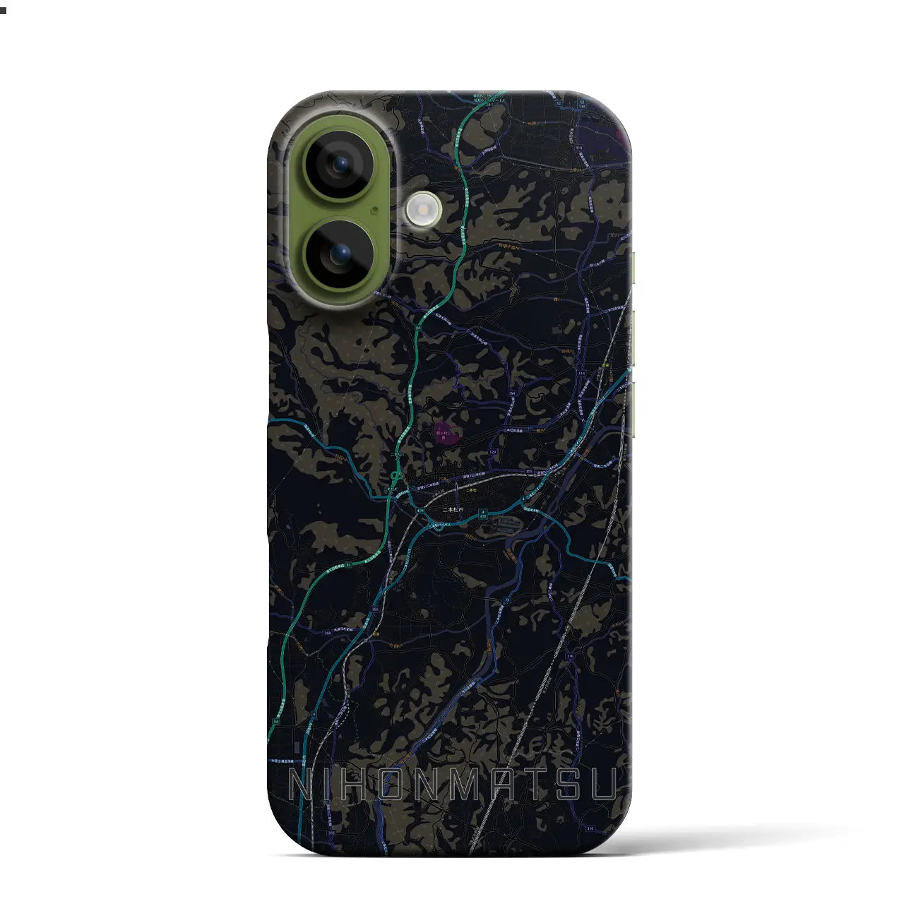 【二本松(福島県)】地図柄iPhoneケース(バックカバータイプ)