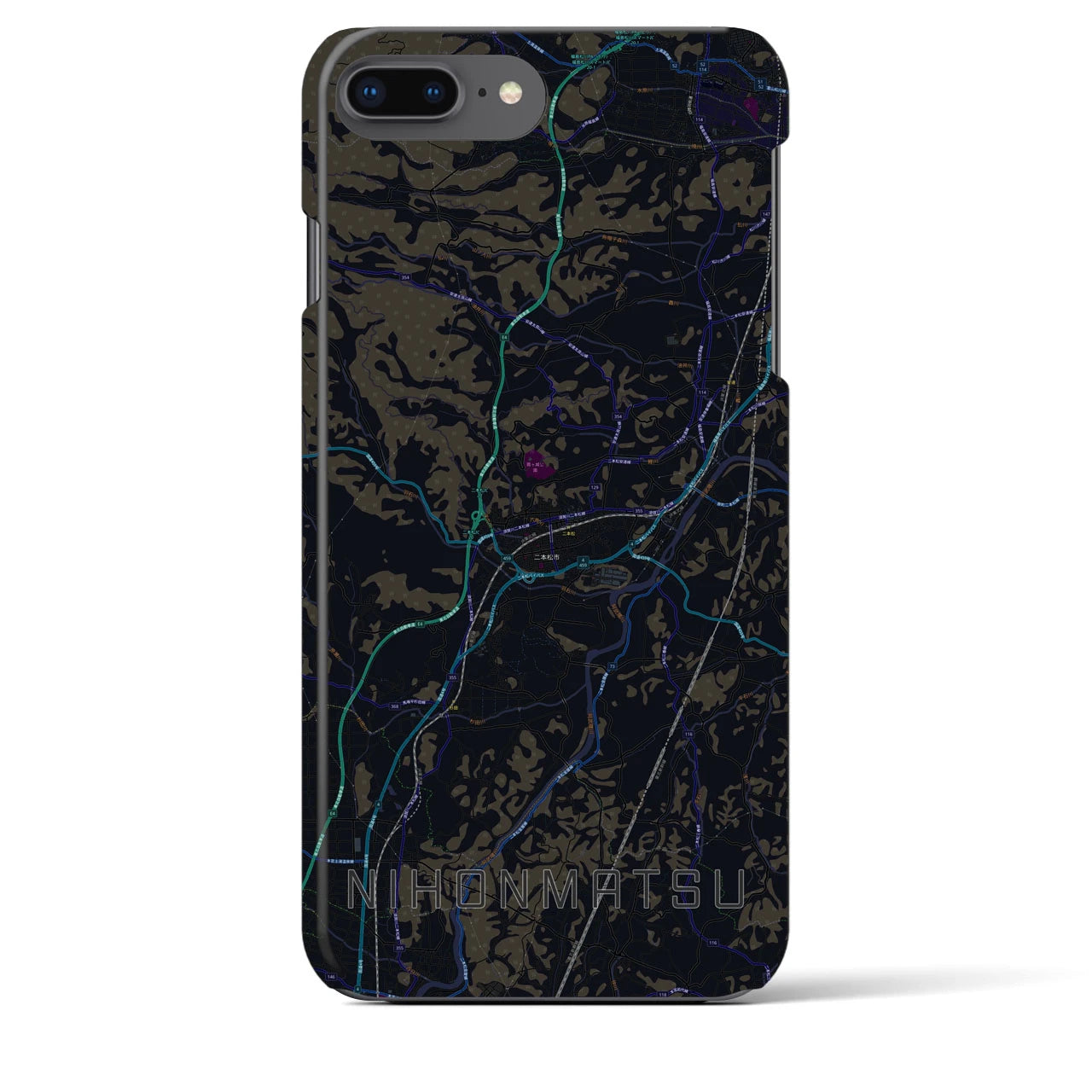 【二本松(福島県)】地図柄iPhoneケース(バックカバータイプ)