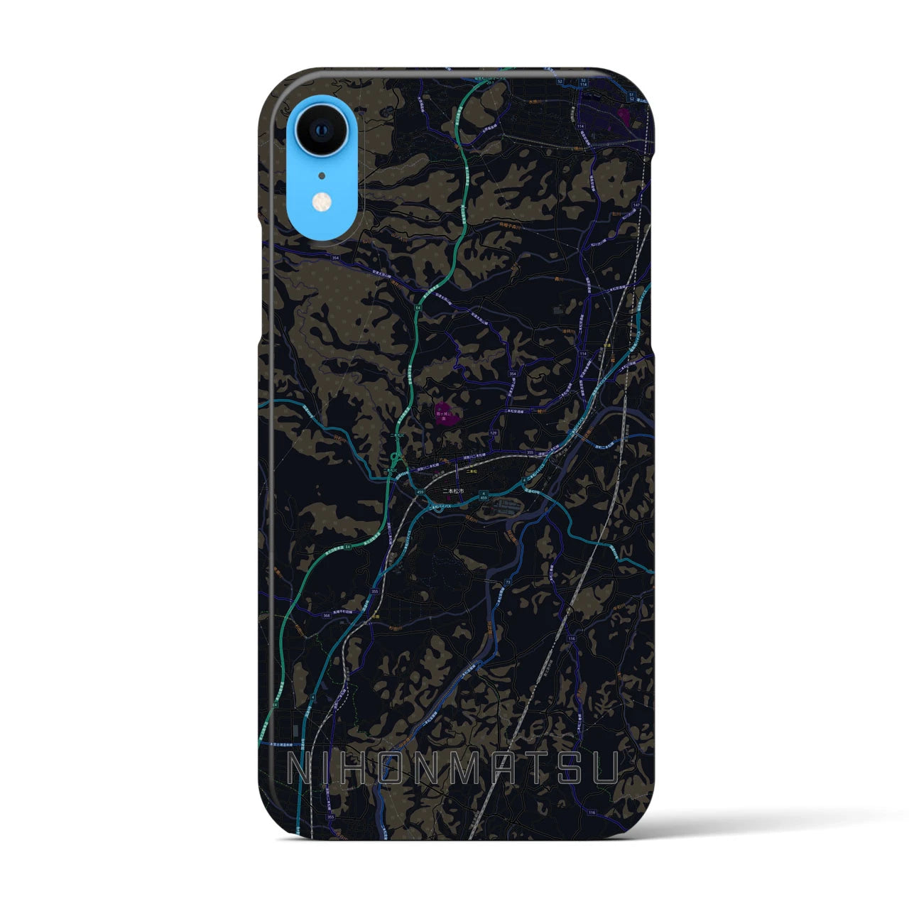【二本松(福島県)】地図柄iPhoneケース(バックカバータイプ)