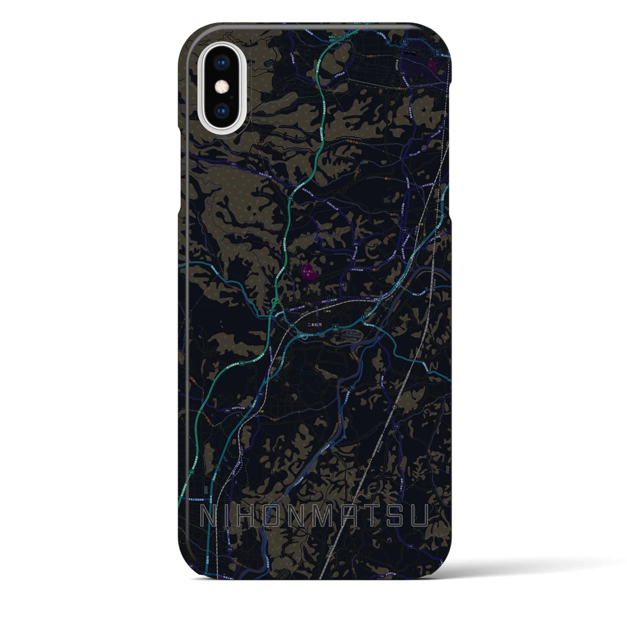 【二本松(福島県)】地図柄iPhoneケース(バックカバータイプ)