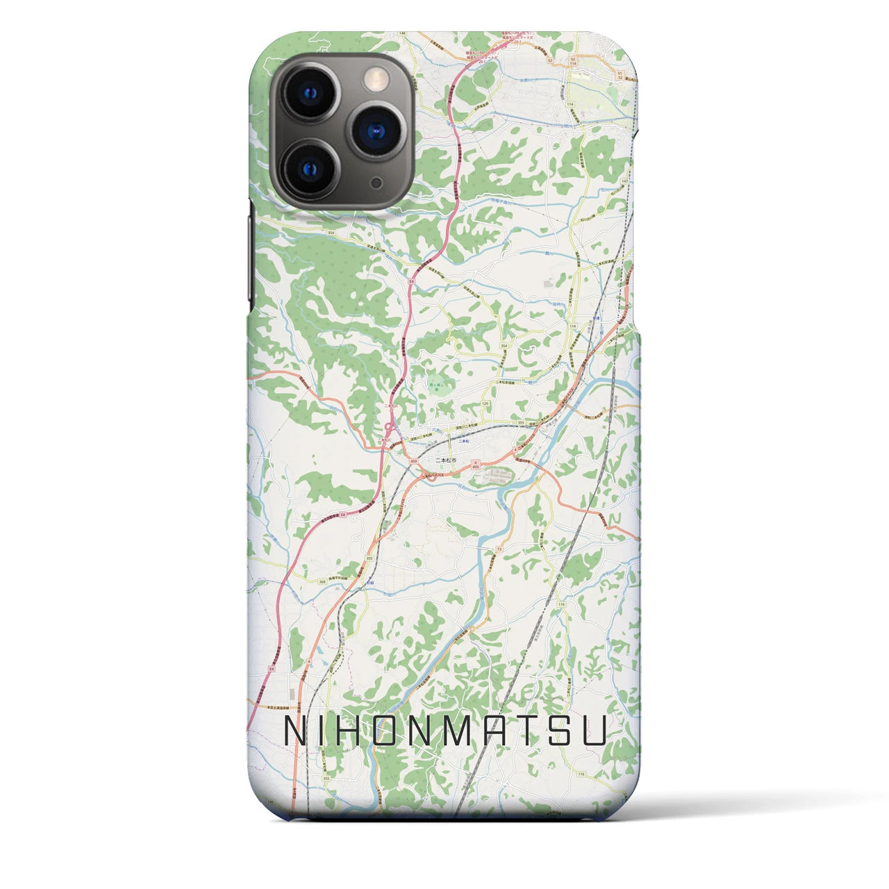 【二本松(福島県)】地図柄iPhoneケース(バックカバータイプ)