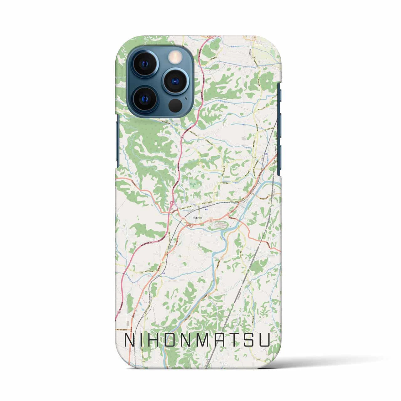 【二本松(福島県)】地図柄iPhoneケース(バックカバータイプ)