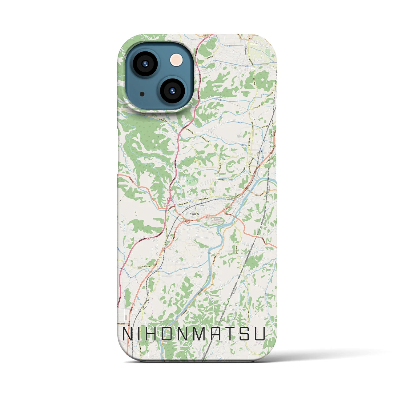 【二本松(福島県)】地図柄iPhoneケース(バックカバータイプ)