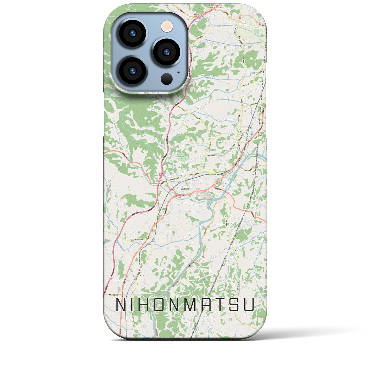 【二本松(福島県)】地図柄iPhoneケース(バックカバータイプ)