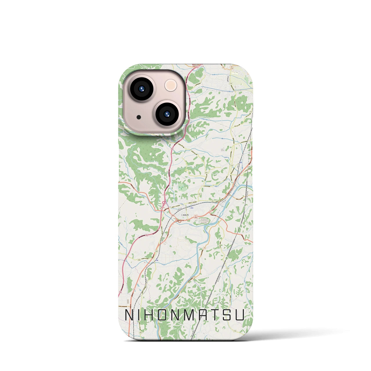 【二本松(福島県)】地図柄iPhoneケース(バックカバータイプ)