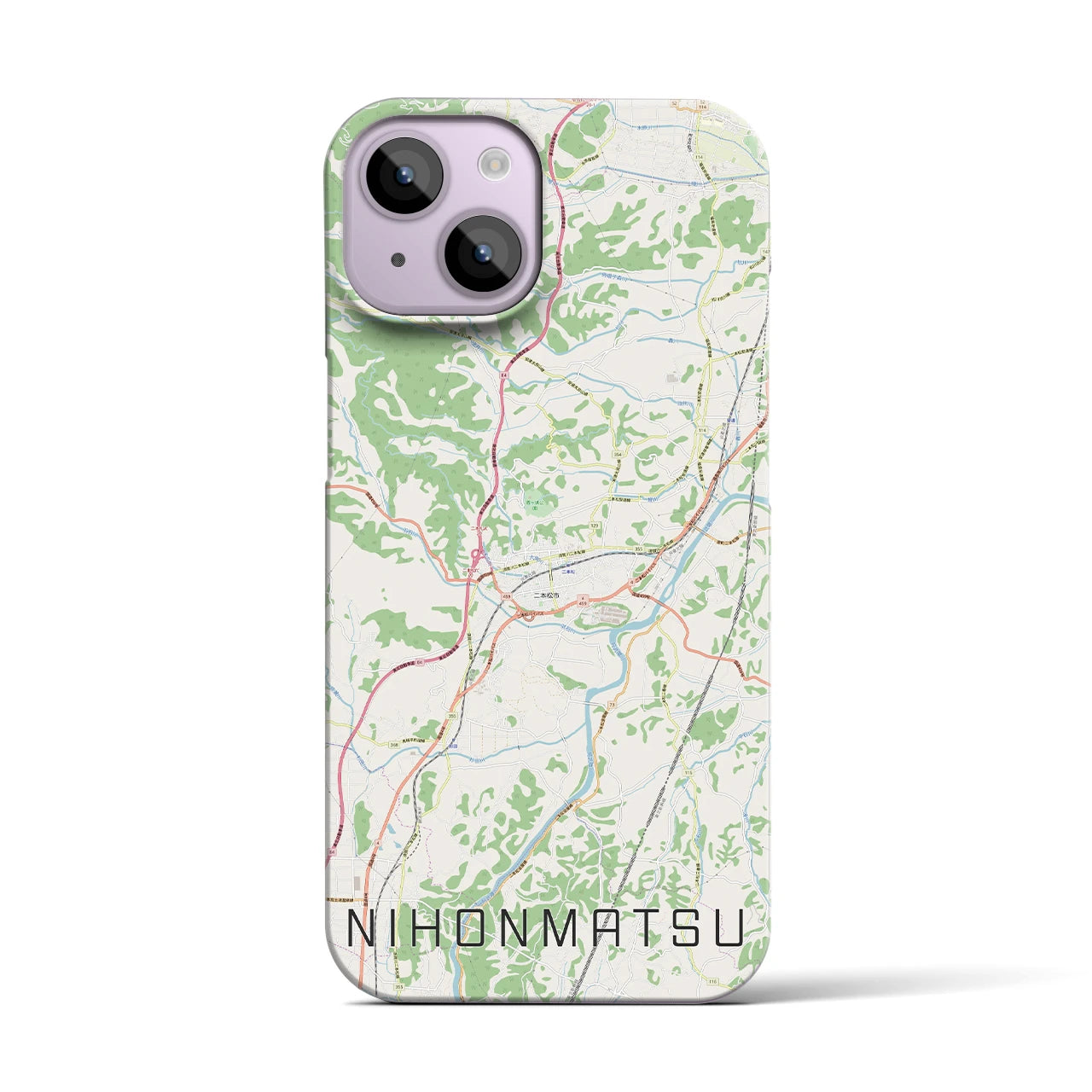 【二本松(福島県)】地図柄iPhoneケース(バックカバータイプ)