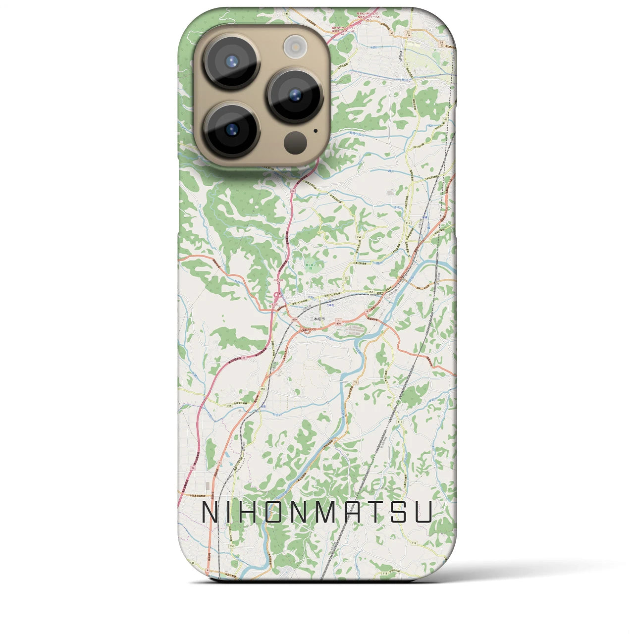 【二本松(福島県)】地図柄iPhoneケース(バックカバータイプ)
