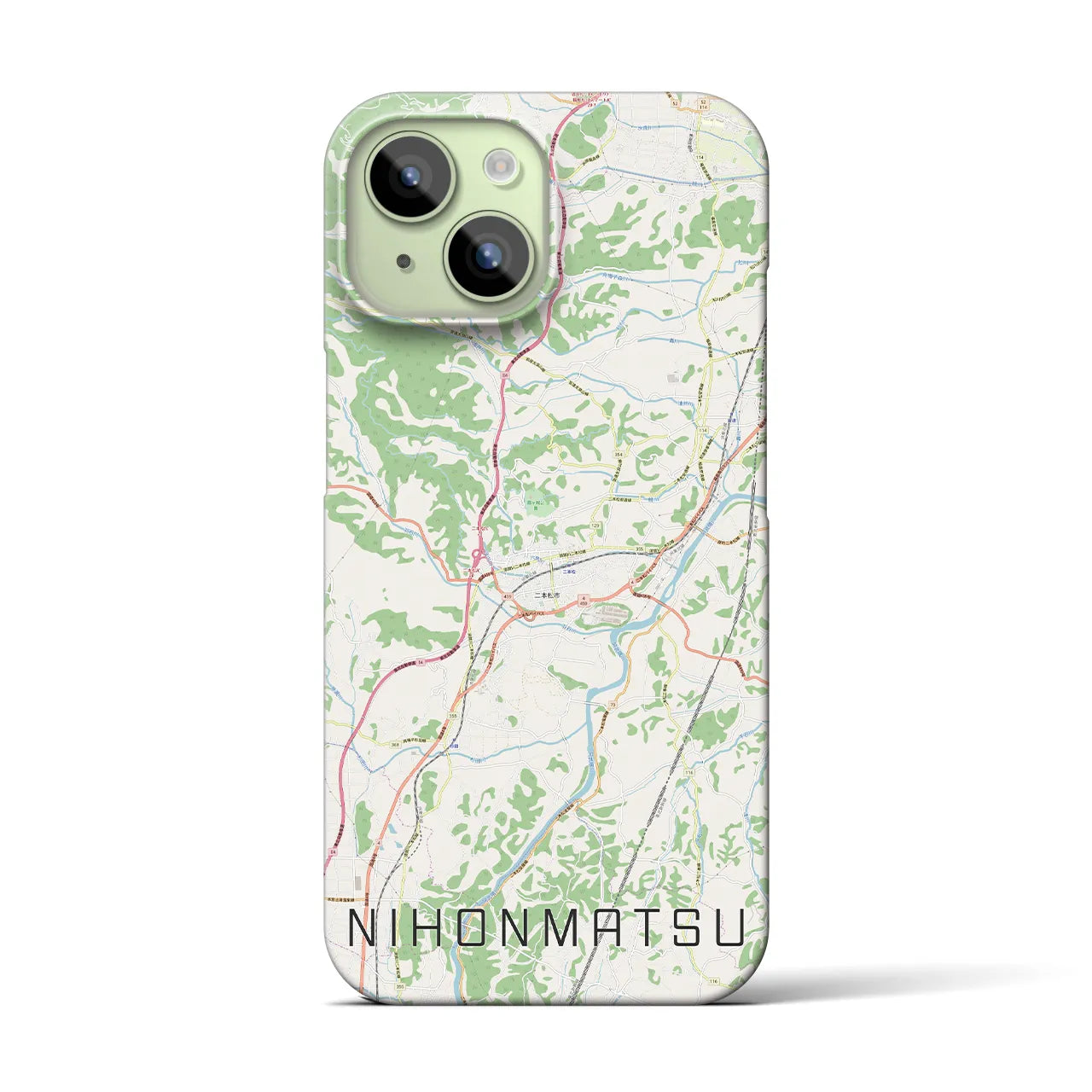 【二本松(福島県)】地図柄iPhoneケース(バックカバータイプ)