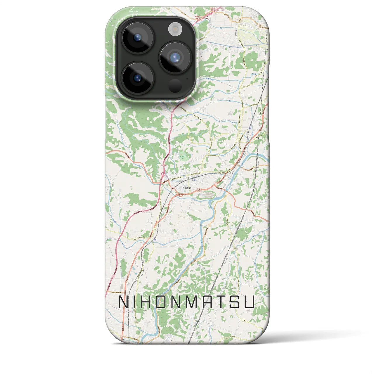 【二本松(福島県)】地図柄iPhoneケース(バックカバータイプ)