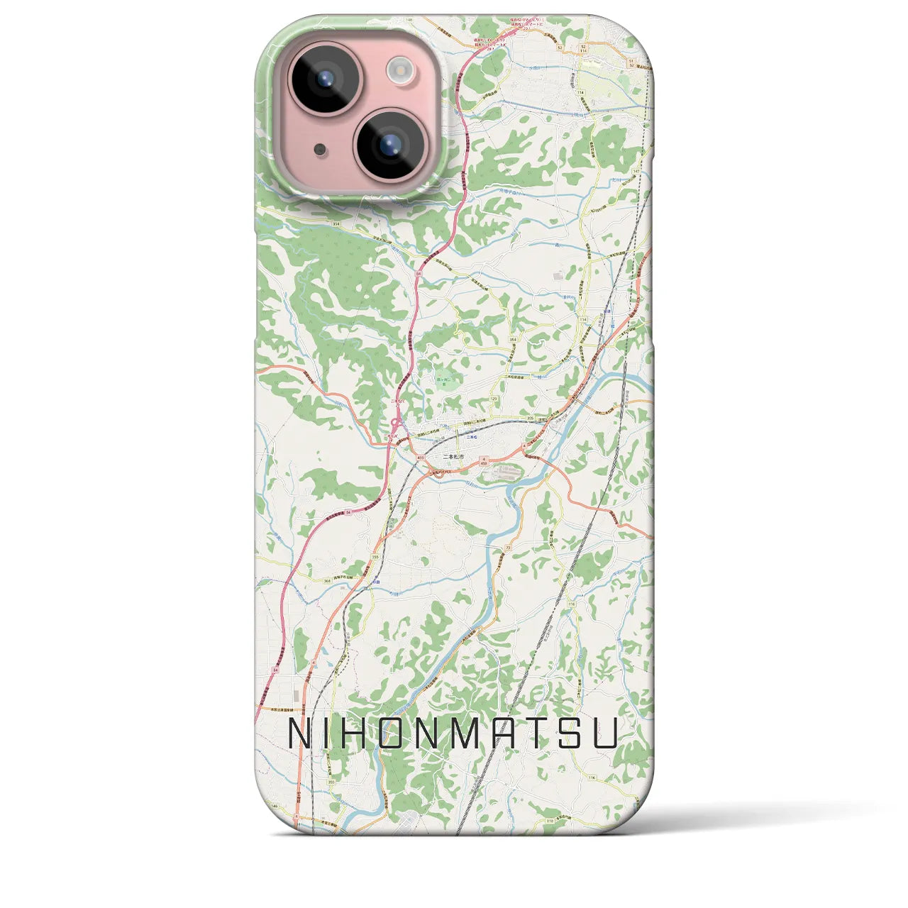 【二本松(福島県)】地図柄iPhoneケース(バックカバータイプ)