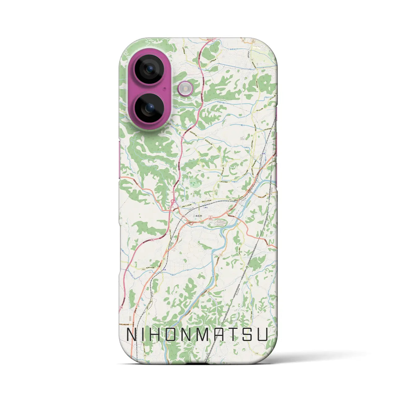 【二本松(福島県)】地図柄iPhoneケース(バックカバータイプ)
