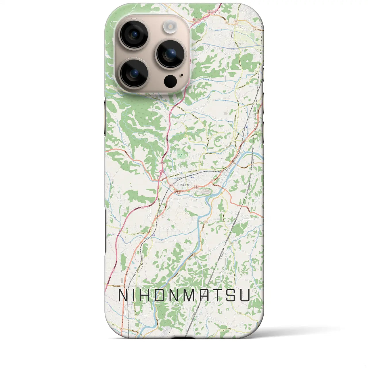 【二本松(福島県)】地図柄iPhoneケース(バックカバータイプ)