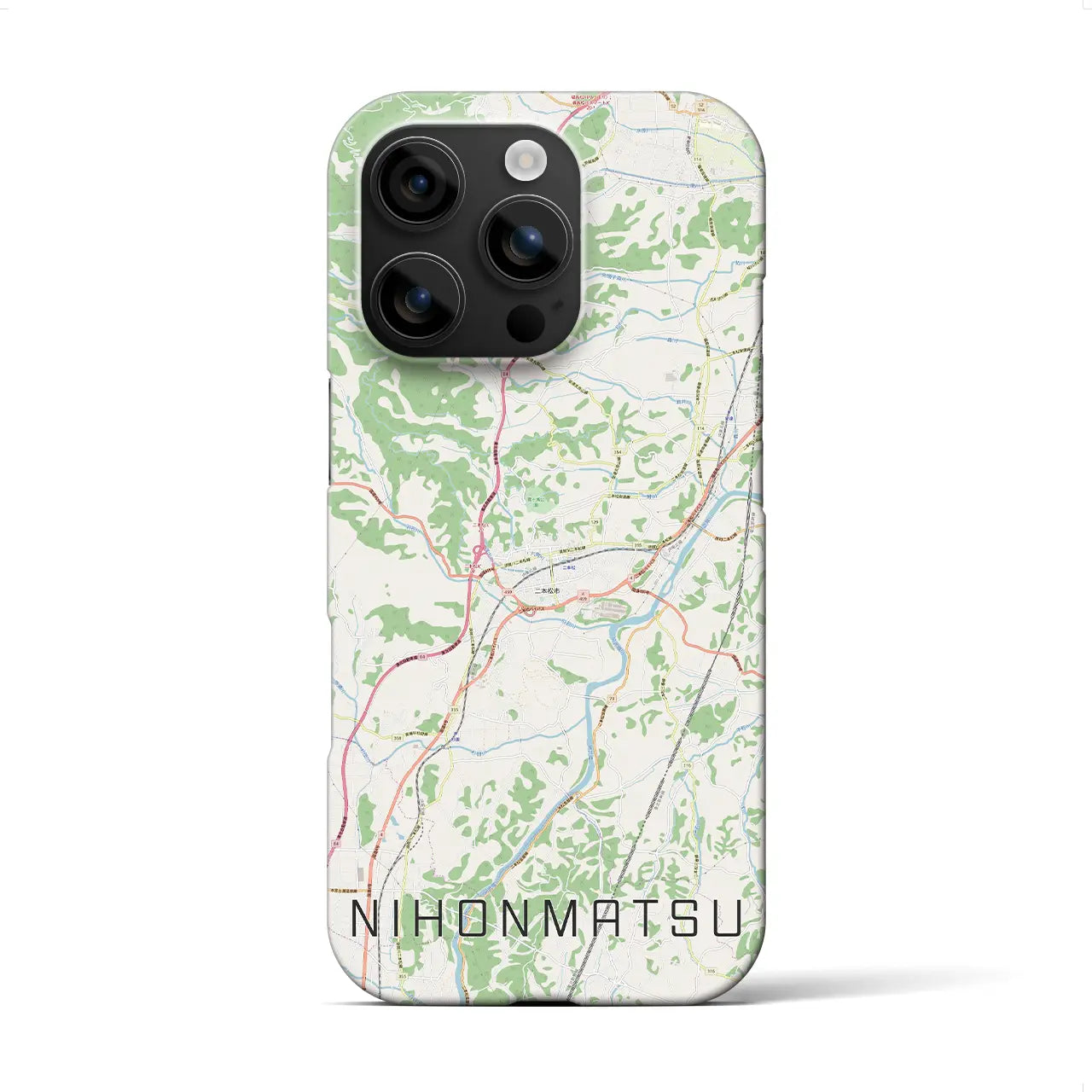 【二本松(福島県)】地図柄iPhoneケース(バックカバータイプ)