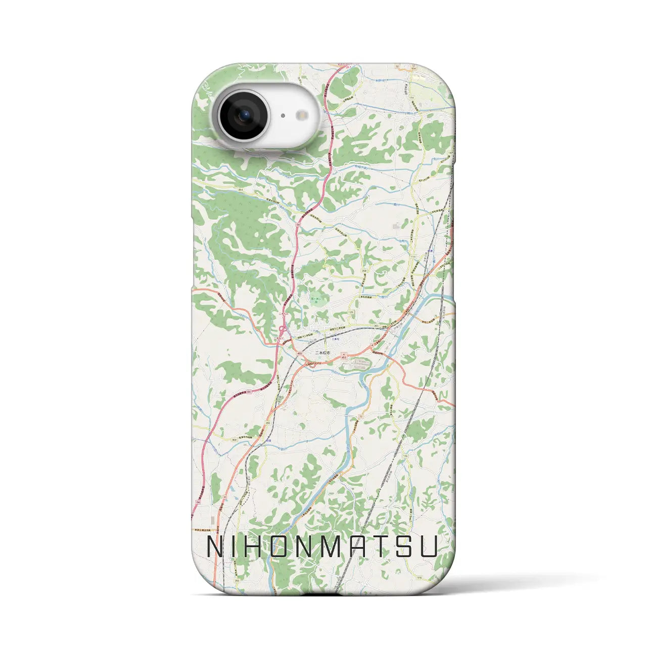 【二本松(福島県)】地図柄iPhoneケース(バックカバータイプ)