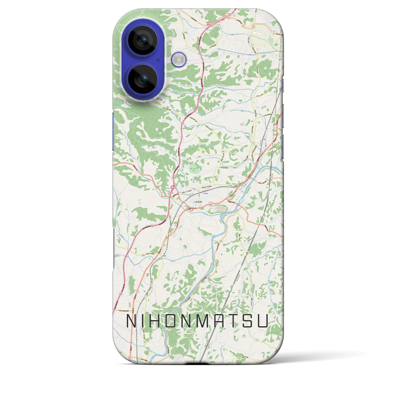 【二本松(福島県)】地図柄iPhoneケース(バックカバータイプ)