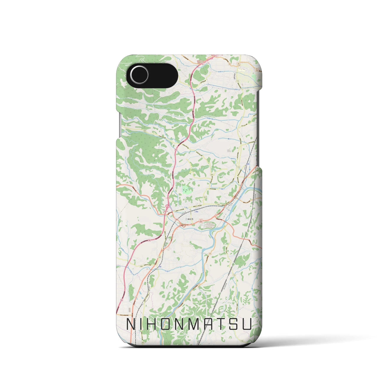 【二本松(福島県)】地図柄iPhoneケース(バックカバータイプ)