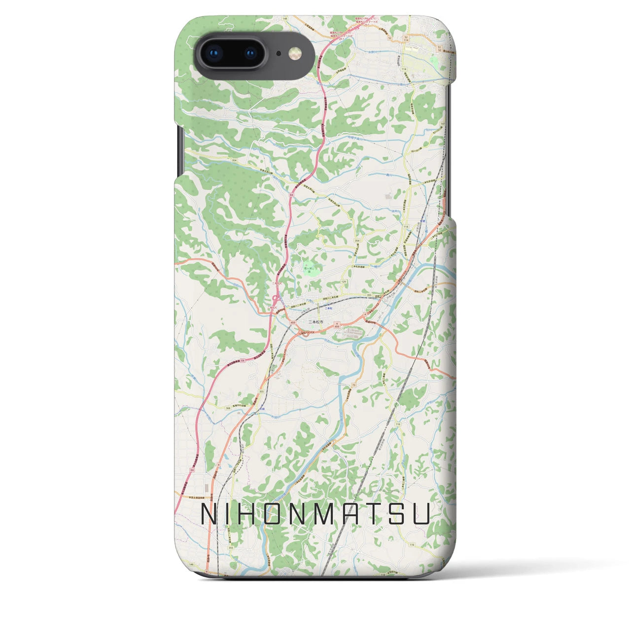 【二本松(福島県)】地図柄iPhoneケース(バックカバータイプ)