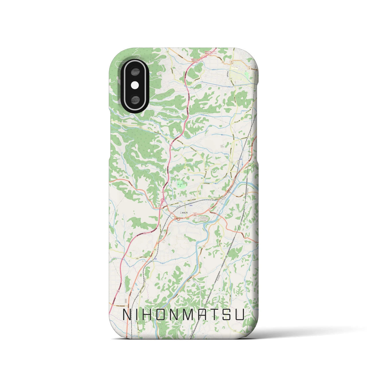 【二本松(福島県)】地図柄iPhoneケース(バックカバータイプ)