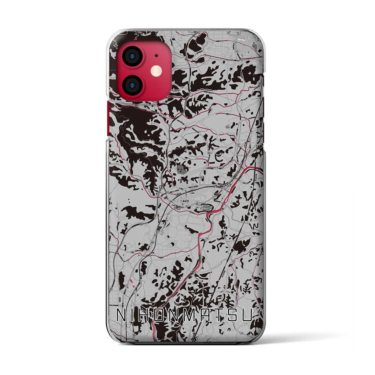 【二本松(福島県)】地図柄iPhoneケース(クリアタイプ)