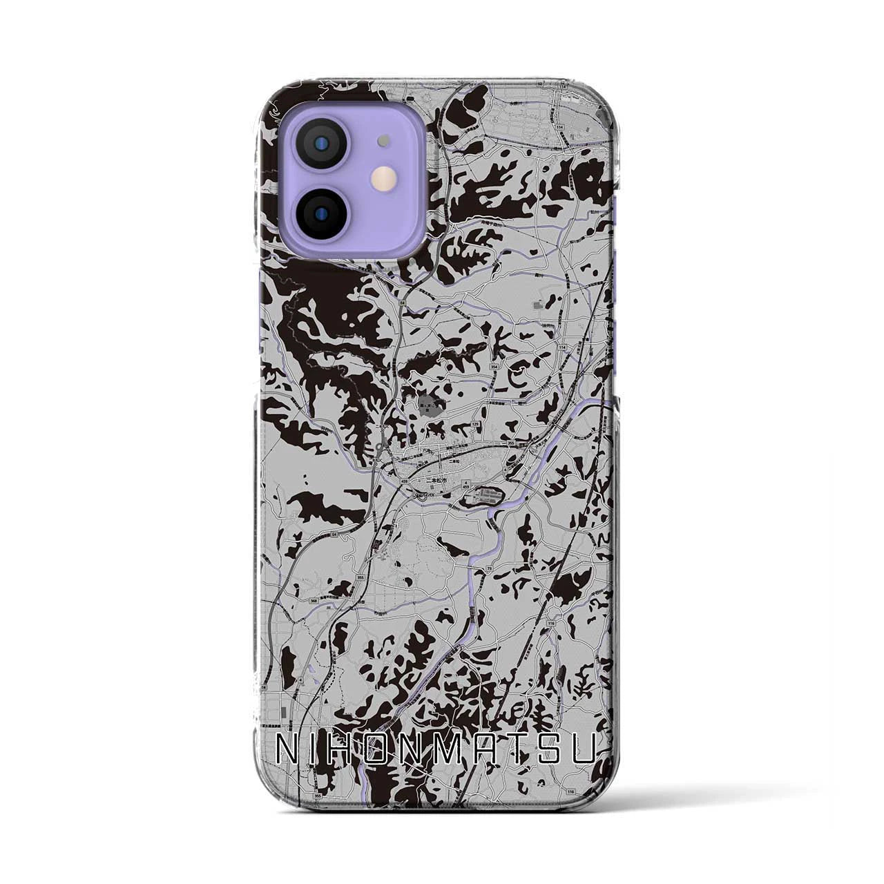 【二本松(福島県)】地図柄iPhoneケース(クリアタイプ)