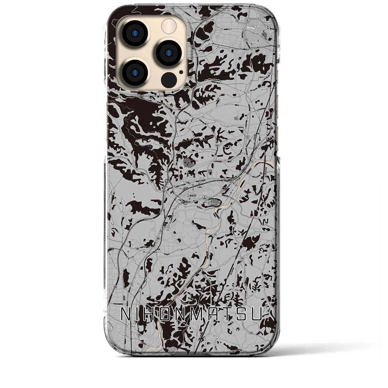 【二本松(福島県)】地図柄iPhoneケース(クリアタイプ)