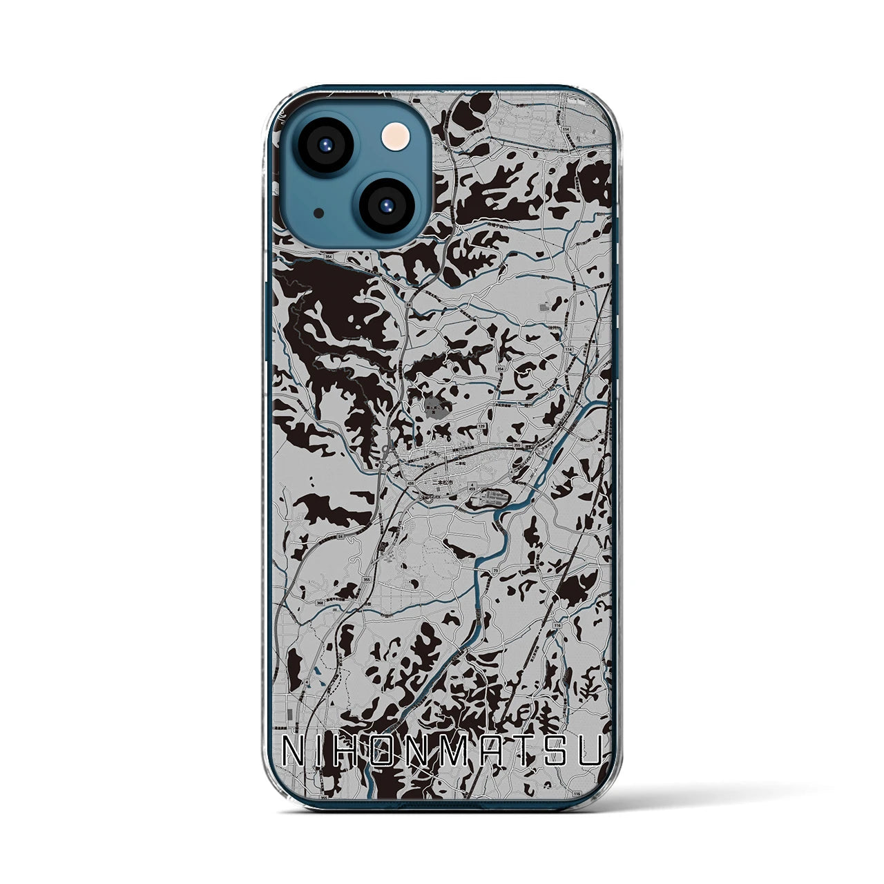 【二本松(福島県)】地図柄iPhoneケース(クリアタイプ)