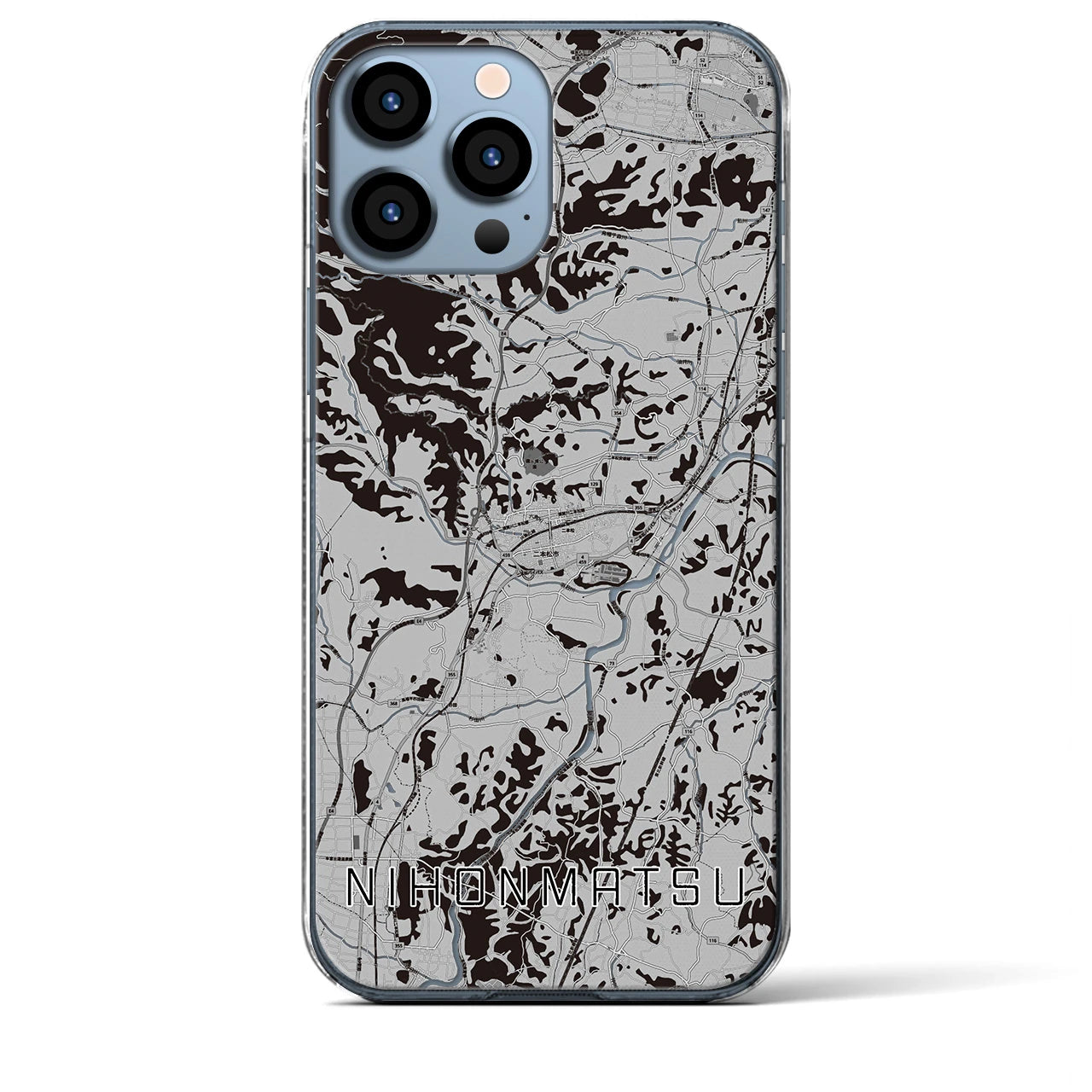 【二本松(福島県)】地図柄iPhoneケース(クリアタイプ)