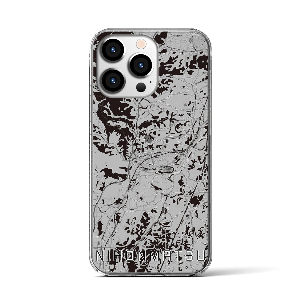 【二本松(福島県)】地図柄iPhoneケース(クリアタイプ)