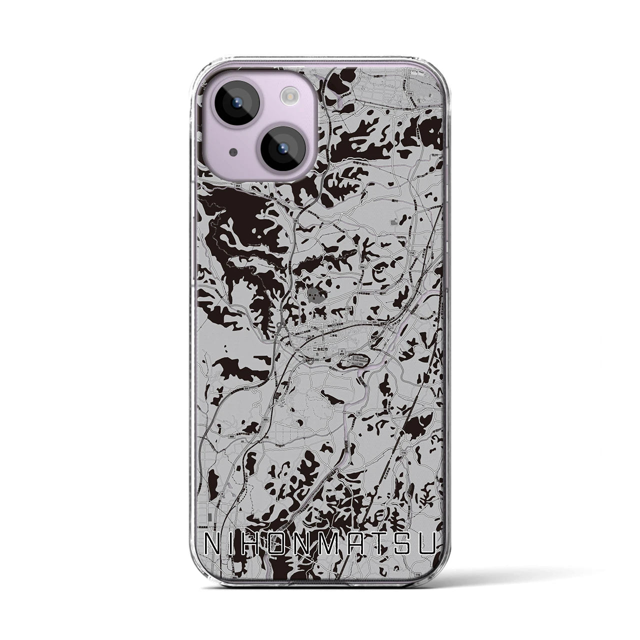 【二本松(福島県)】地図柄iPhoneケース(クリアタイプ)