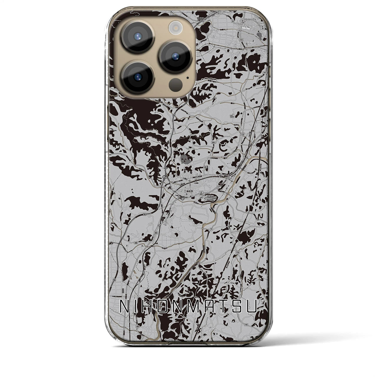 【二本松(福島県)】地図柄iPhoneケース(クリアタイプ)