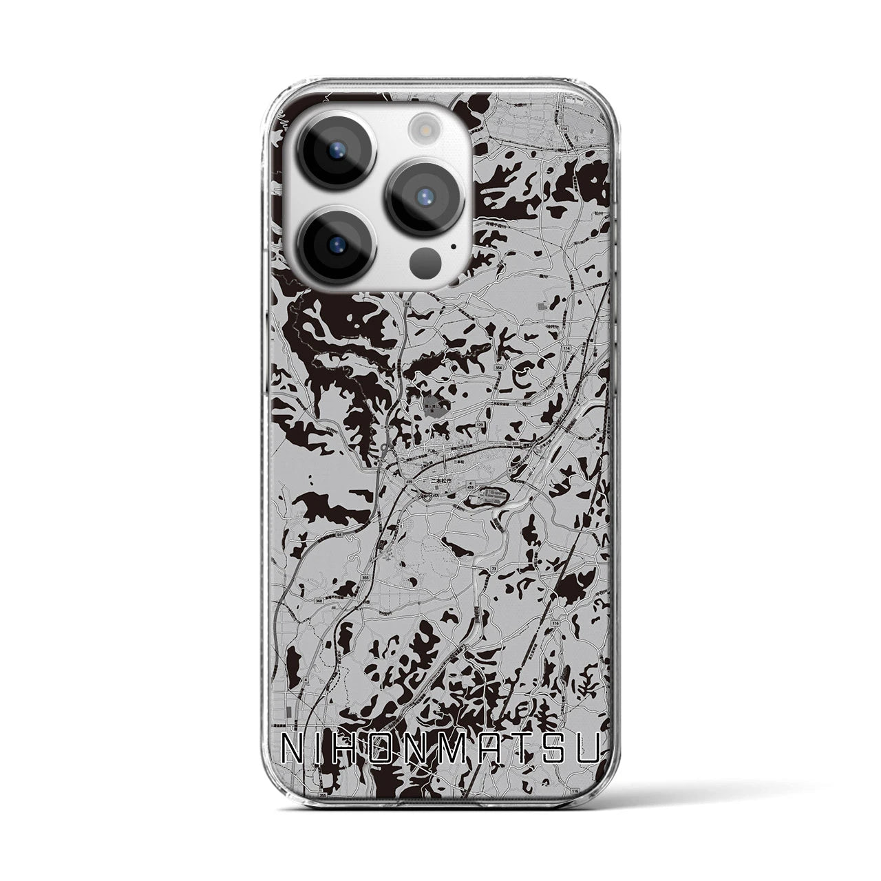 【二本松(福島県)】地図柄iPhoneケース(クリアタイプ)