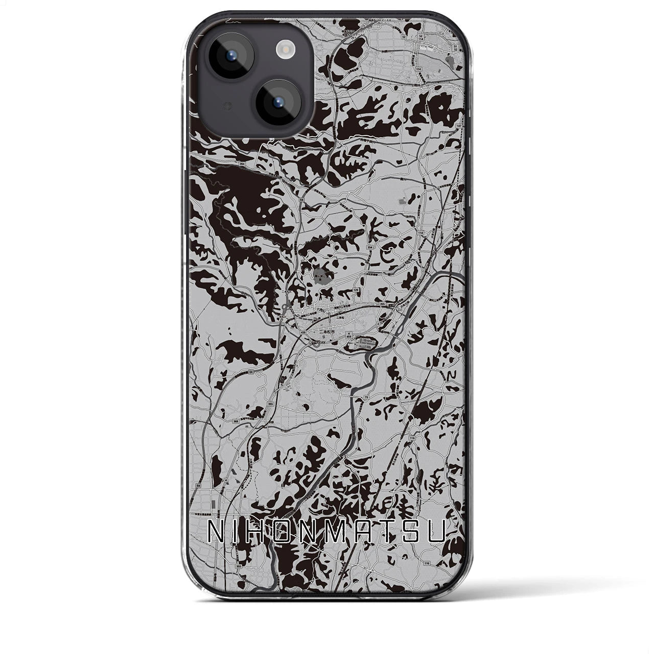 【二本松(福島県)】地図柄iPhoneケース(クリアタイプ)
