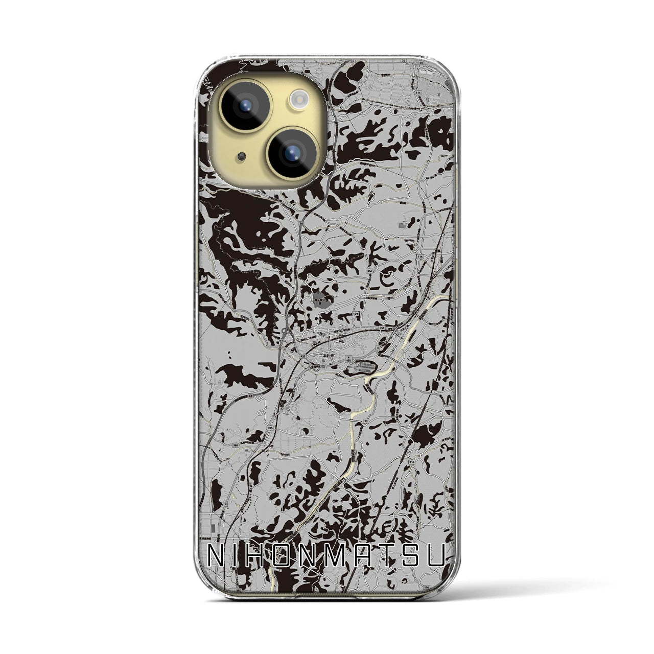 【二本松(福島県)】地図柄iPhoneケース(クリアタイプ)