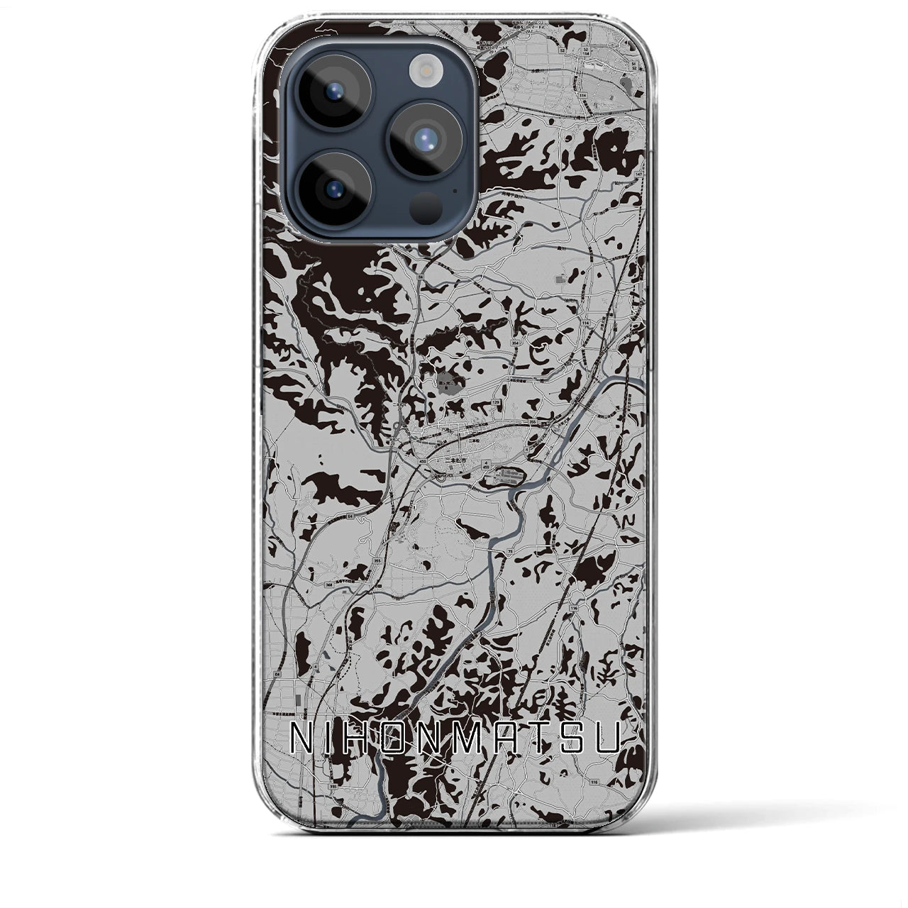 【二本松(福島県)】地図柄iPhoneケース(クリアタイプ)