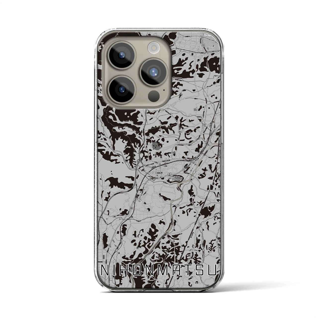 【二本松(福島県)】地図柄iPhoneケース(クリアタイプ)