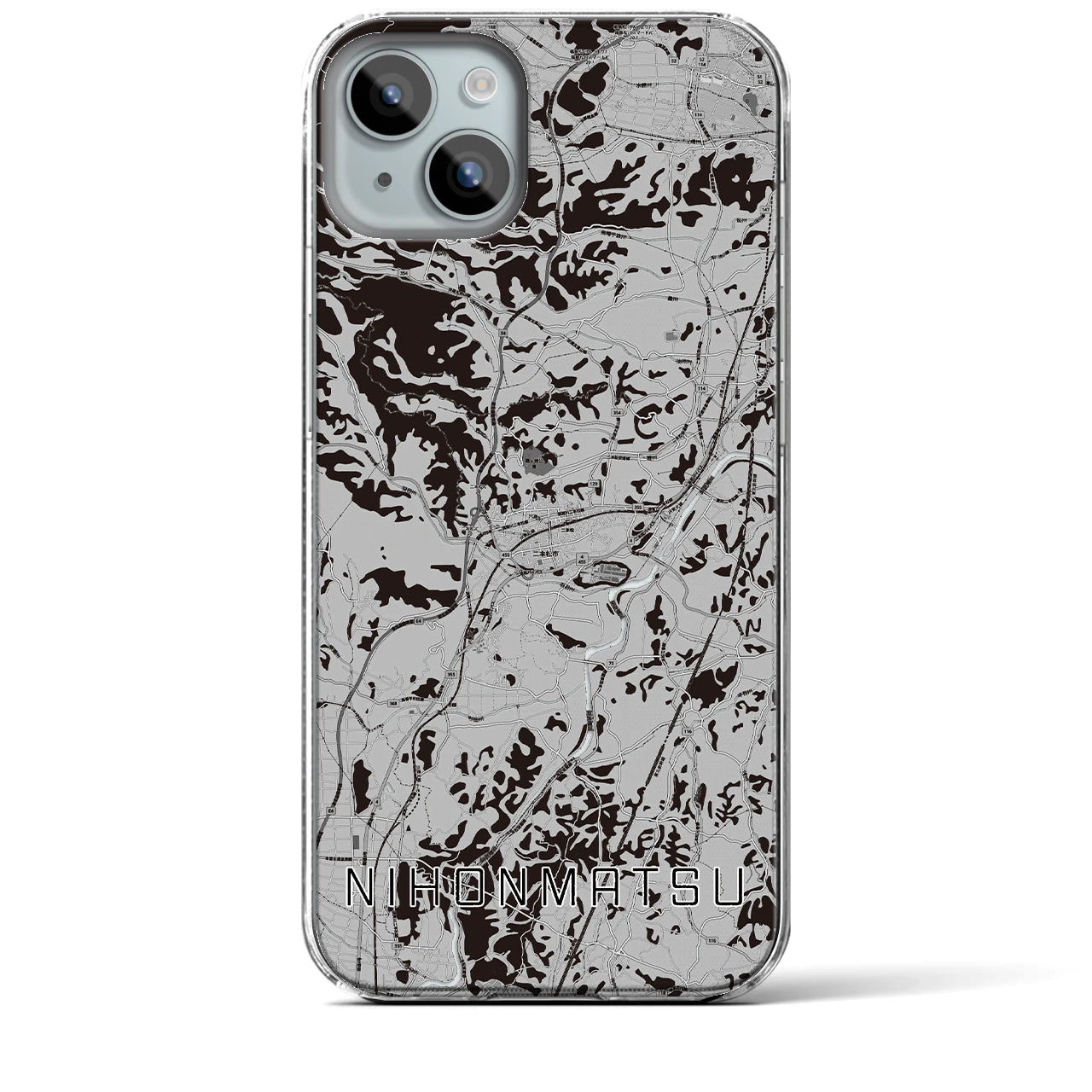 【二本松(福島県)】地図柄iPhoneケース(クリアタイプ)
