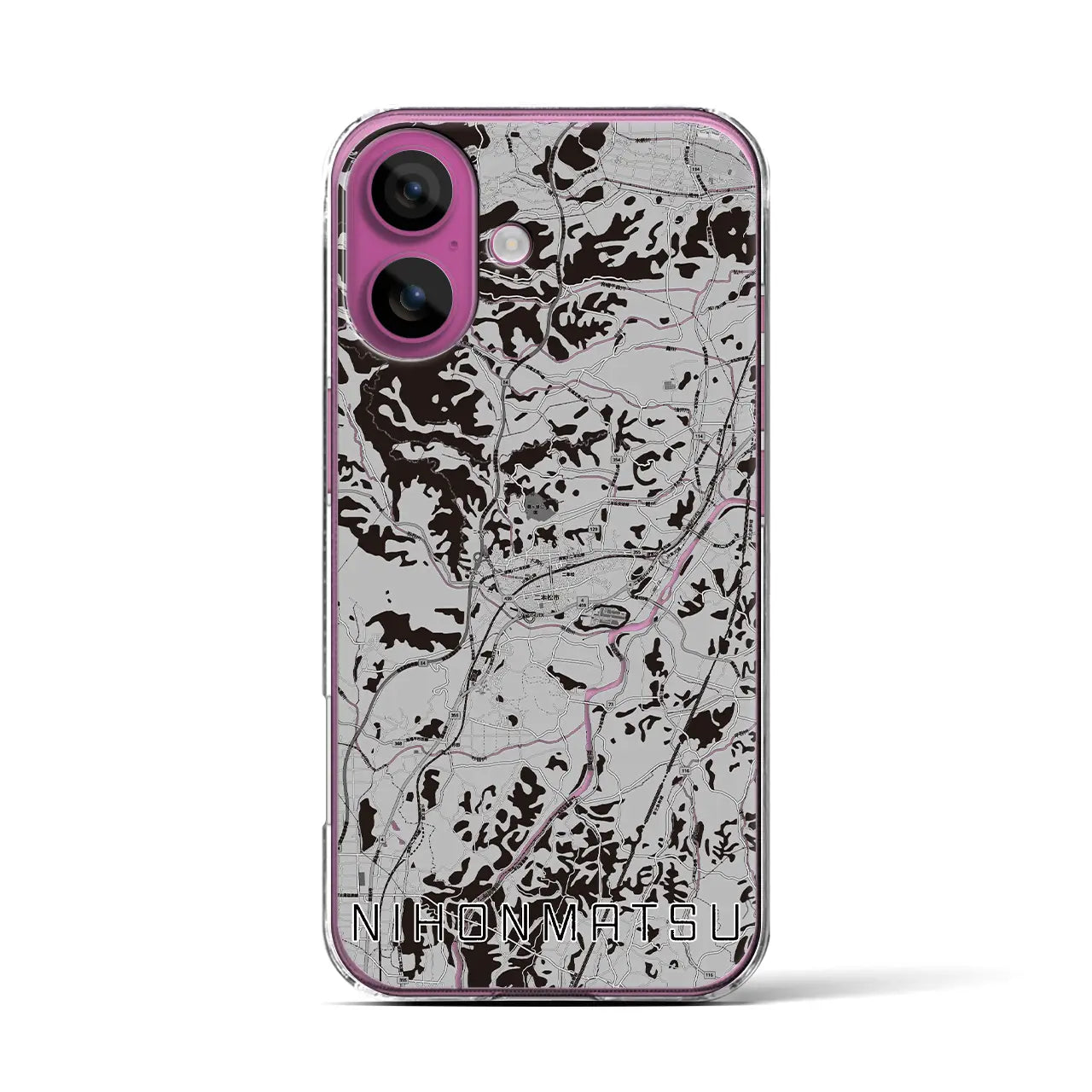 【二本松(福島県)】地図柄iPhoneケース(クリアタイプ)