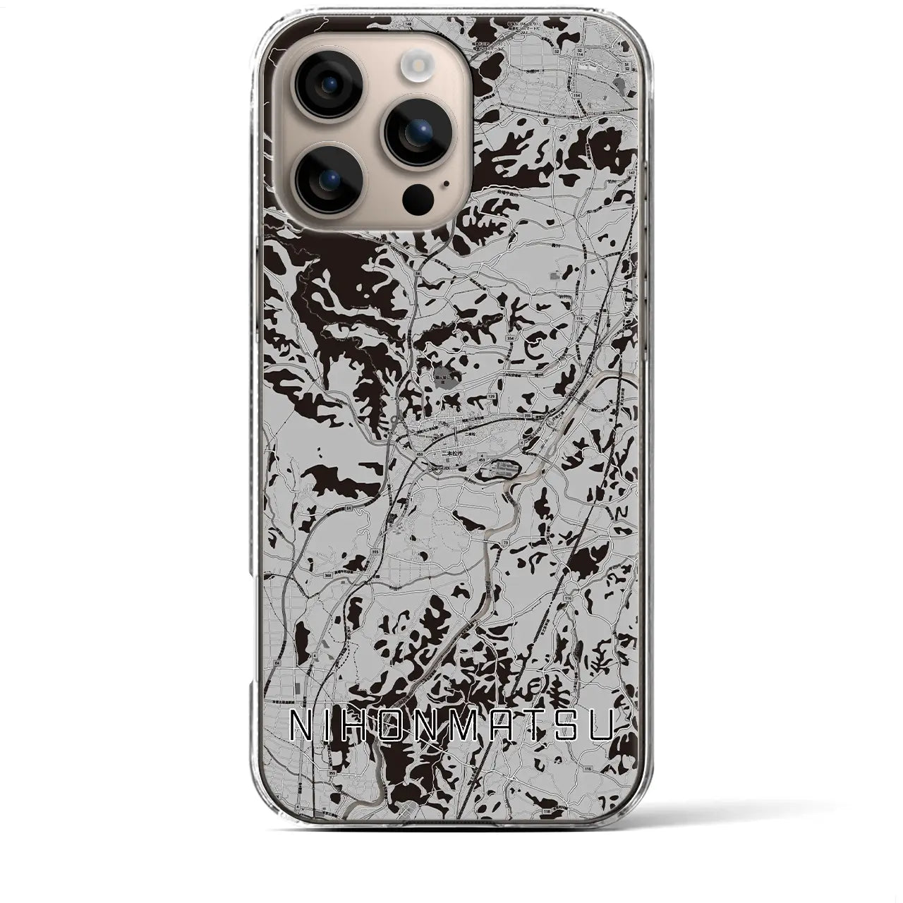 【二本松(福島県)】地図柄iPhoneケース(クリアタイプ)