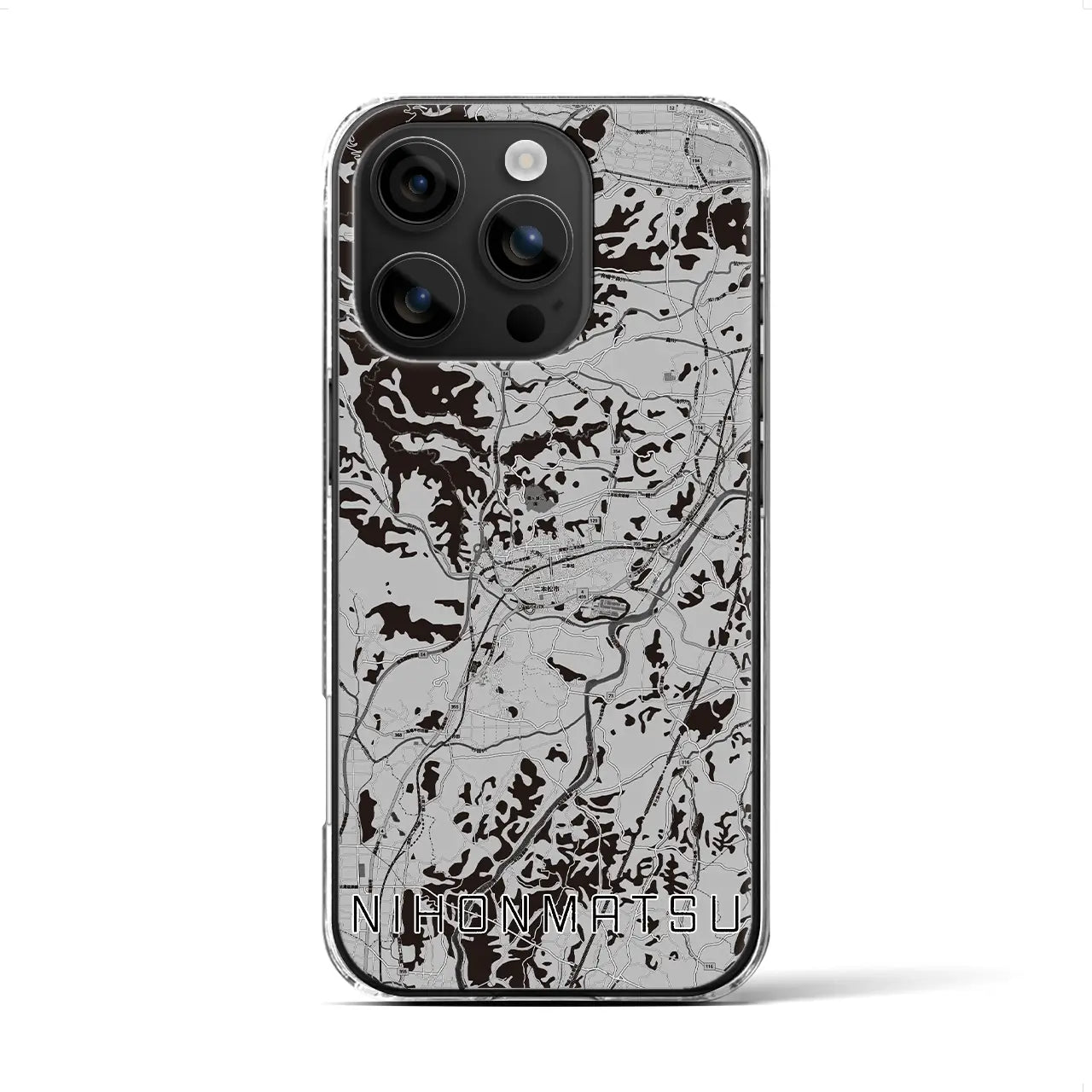 【二本松(福島県)】地図柄iPhoneケース(クリアタイプ)