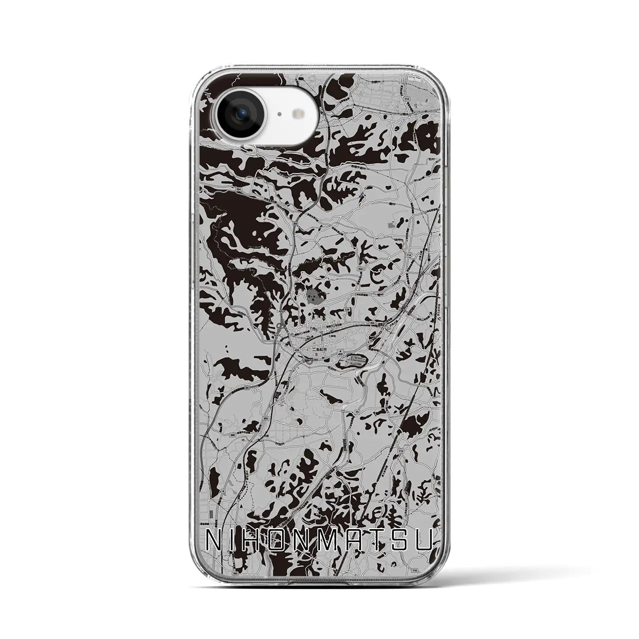 【二本松(福島県)】地図柄iPhoneケース(クリアタイプ)