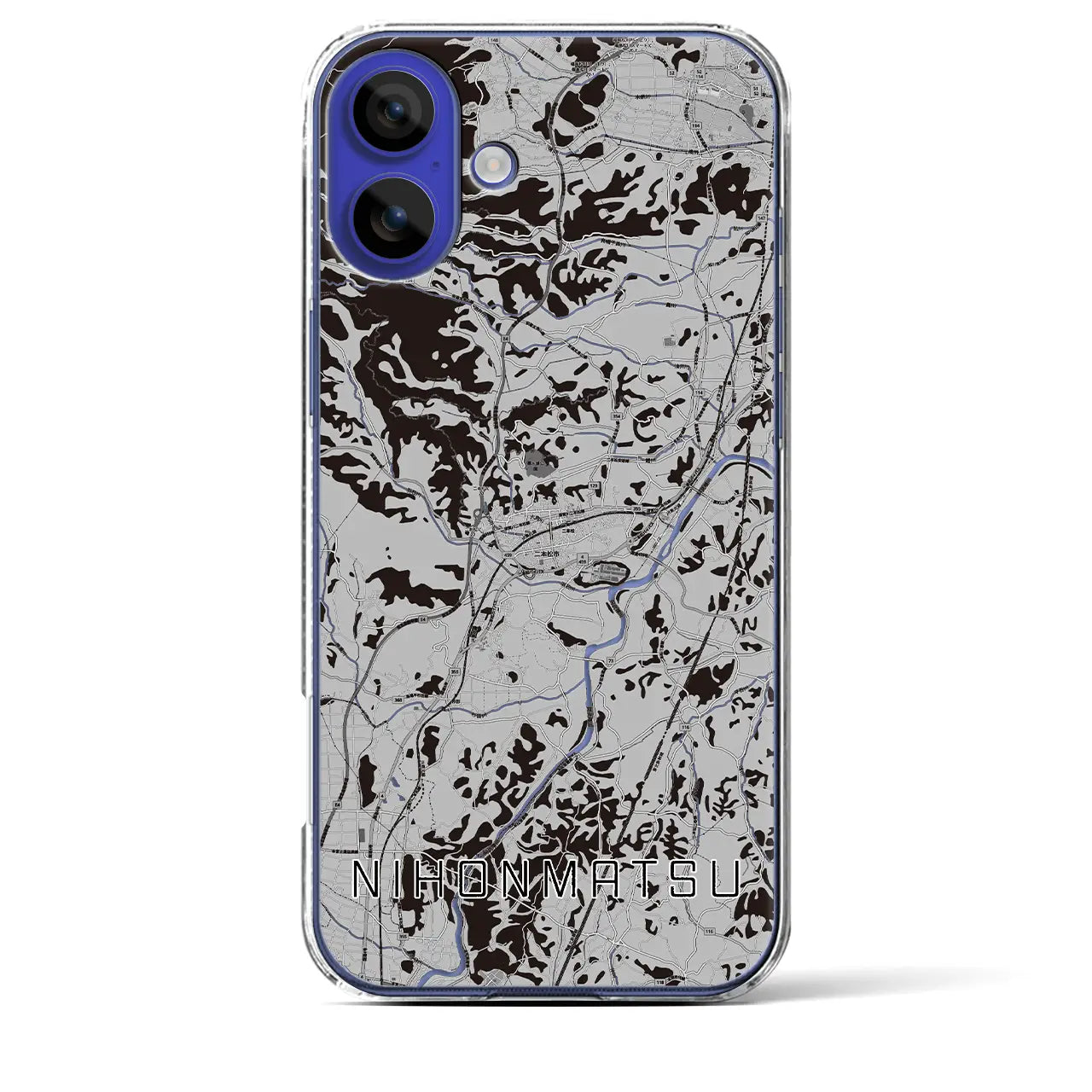 【二本松(福島県)】地図柄iPhoneケース(クリアタイプ)