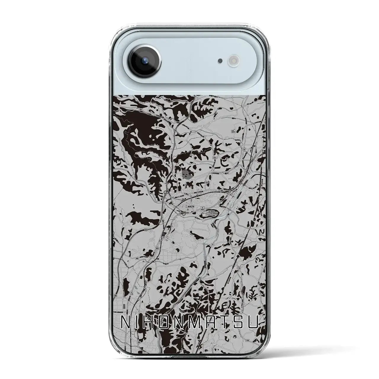 【二本松(福島県)】地図柄iPhoneケース(クリアタイプ)