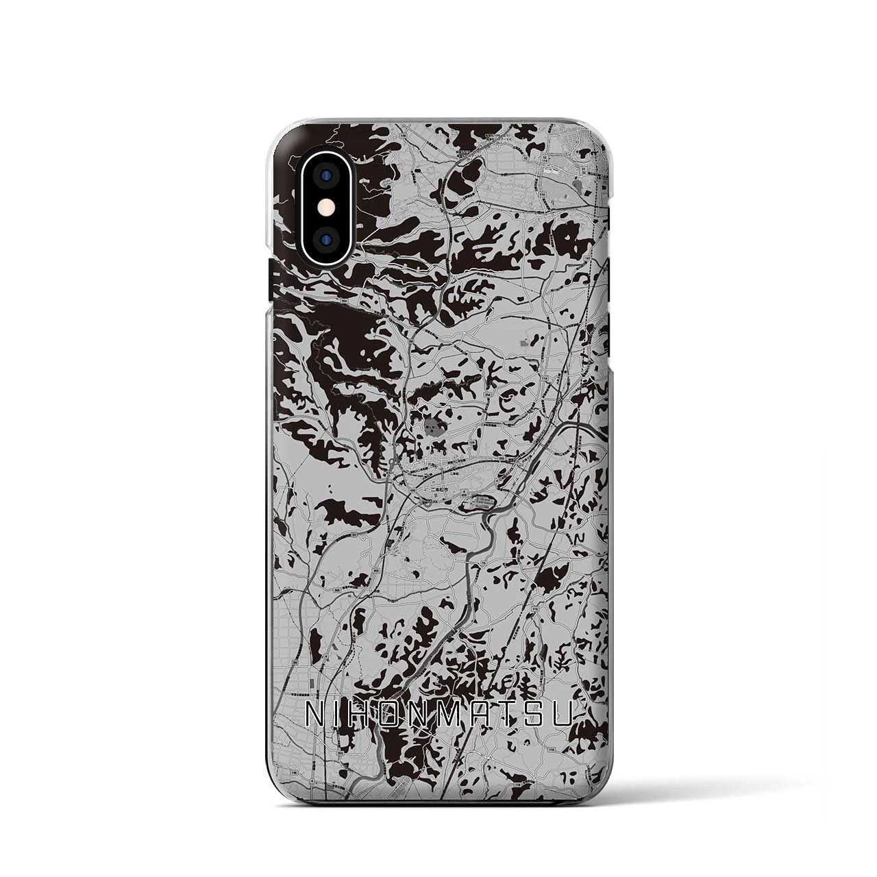 【二本松(福島県)】地図柄iPhoneケース(クリアタイプ)